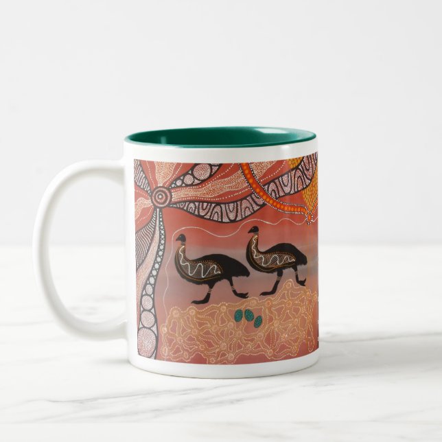 Caneca De Café Em Dois Tons Emu Dreamtime Story Mug (Esquerda)