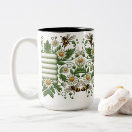 Caneca De Café Em Dois Tons Encantando Meadows Lumbar Primavera Delight Traves