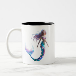 Caneca De Café Em Dois Tons Encantando Sereia