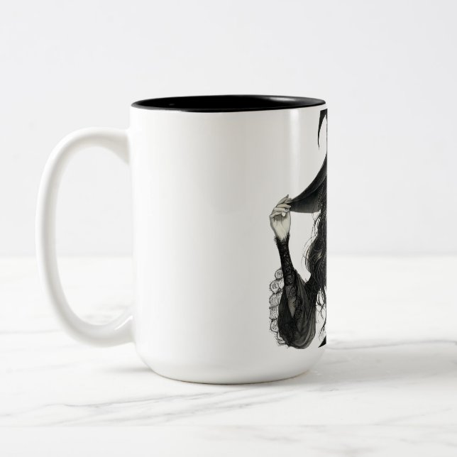 Caneca De Café Em Dois Tons Encantando Witch Art Mug (Esquerda)
