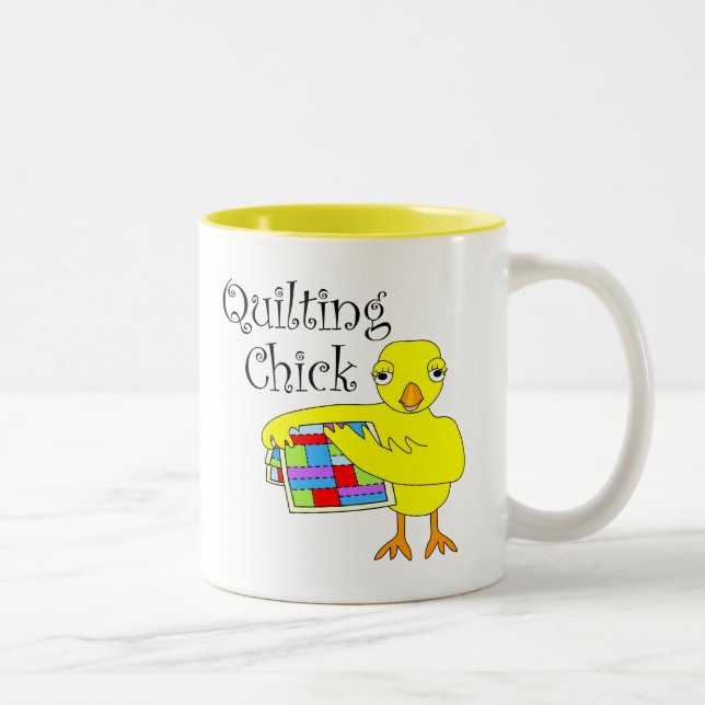 Caneca De Café Em Dois Tons Encerrando texto do Pintinho (Direita)