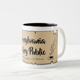 Caneca De Café Em Dois Tons Enchimento da pena de rolagem pública na Pensilvân