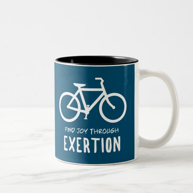 Caneca De Café Em Dois Tons Encontrar Alegria Através do Ciclo de Exerção (Direita)