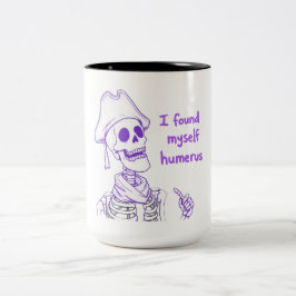 Caneca De Café Em Dois Tons Encontrei-Me Humero - Esqueleto Engraçado