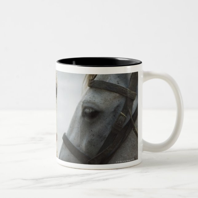 Caneca De Café Em Dois Tons Encontro de dois cavalos (Direita)