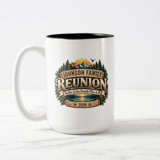 Caneca De Café Em Dois Tons Encontro Familiar Personalizado Lago da Montanha R