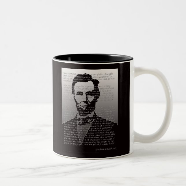Caneca De Café Em Dois Tons Endereço de Abraham Lincoln Gettysburg (Direita)