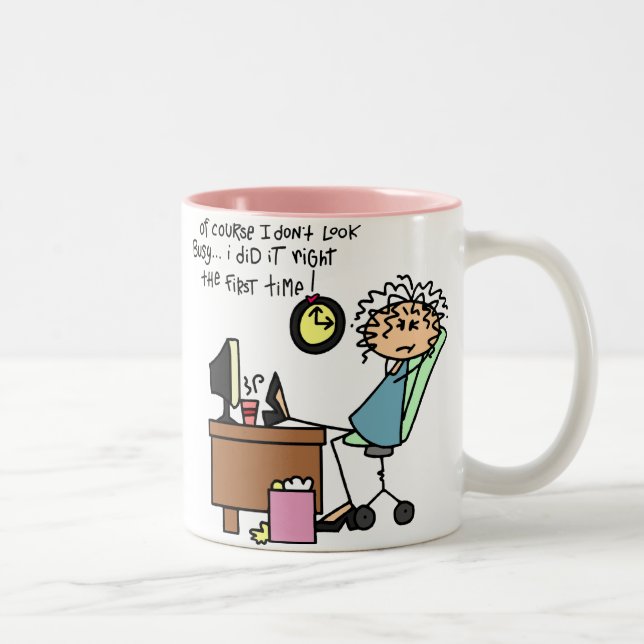 Caneca De Café Em Dois Tons Endireite a primeira vez o humor (Direita)