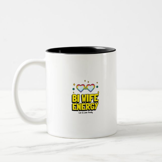 Caneca De Café Em Dois Tons Energia de Bi Mulher (Esquerda)