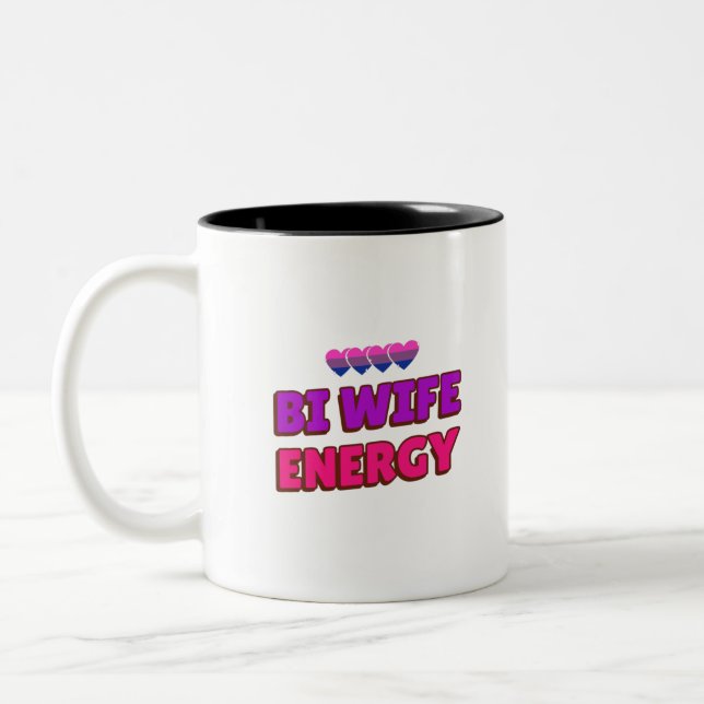 Caneca De Café Em Dois Tons Energia de Bi Mulher (Esquerda)
