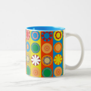 Caneca De Café Em Dois Tons Energia de Flor nas Linhas