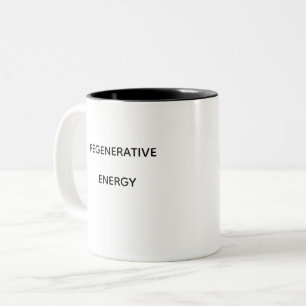 Caneca De Café Em Dois Tons Energia Regenerativa Citação Divertida e Moderna T