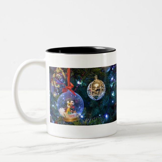 Caneca De Café Em Dois Tons Enfeite de árvore de Natal esfera 2 (Esquerda)