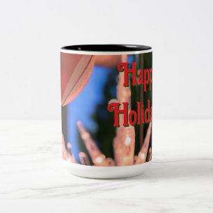 Caneca De Café Em Dois Tons Enfeites de natal e feriados felizes