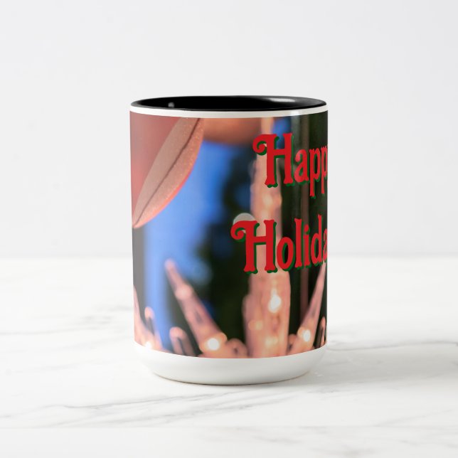 Caneca De Café Em Dois Tons Enfeites de natal e feriados felizes (Centro)