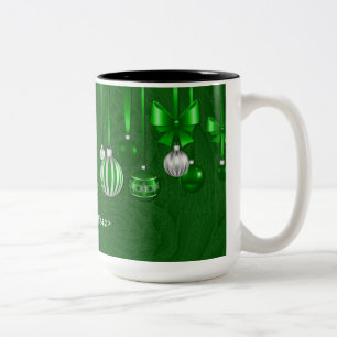 Caneca De Café Em Dois Tons Enfeites de natal ecológicos personalizados