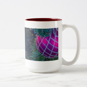 Caneca De Café Em Dois Tons Enfeites de natal rosa