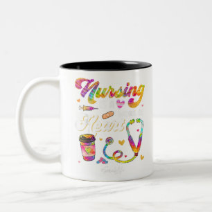 Caneca De Café Em Dois Tons Enfermagem É Trabalho De Coração Esmagadora Coraçã