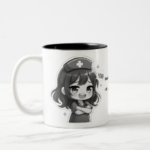 Caneca De Café Em Dois Tons Enfermeira Chibi Original - Vida de Enfermagem Ati