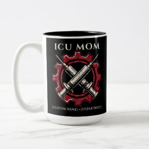 Caneca De Café Em Dois Tons Enfermeira de Cuidados Críticos Personalizados Mãe