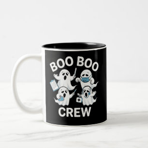 Caneca De Café Em Dois Tons Enfermeira de Halloween, Gift Boo Boo Crew Nurse