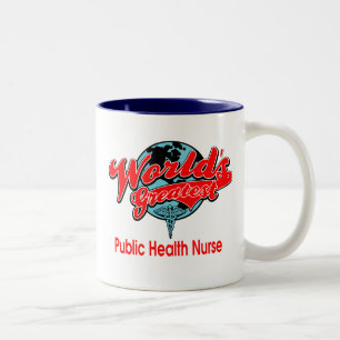 Caneca De Café Em Dois Tons Enfermeira de saúde pública do mundo a grande