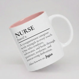 Caneca De Café Em Dois Tons Enfermeira | Definição de Enfermeira de Roteiro Mo