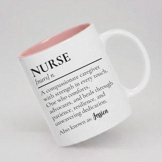 Caneca De Café Em Dois Tons Enfermeira | Definição de Enfermeira de Roteiro Mo