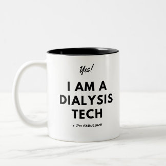 Caneca De Café Em Dois Tons Enfermeira engraçada da tecnologia da diálise