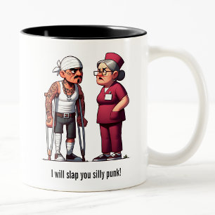 Caneca De Café Em Dois Tons Enfermeira Escolhendo o Paciente Membro do Tough G