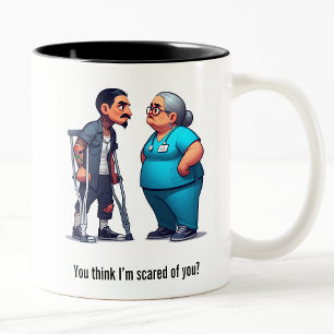 Caneca De Café Em Dois Tons Enfermeira Escolhendo o Paciente Membro do Tough G