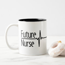 Caneca De Café Em Dois Tons Enfermeira Futuro EKG