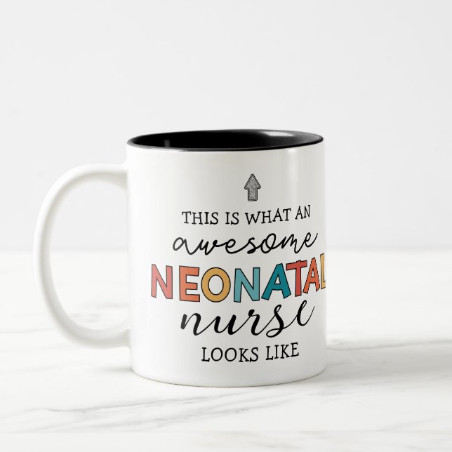 Caneca De Café Em Dois Tons Enfermeira Neonatal Encantada Incrível Apreciação (Esquerda)