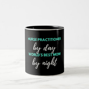 Caneca De Café Em Dois Tons Enfermeira pela melhor mãe do mundo