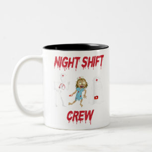 Caneca De Café Em Dois Tons Enfermeira Turno Noturno Tripulação Fantasma Esque