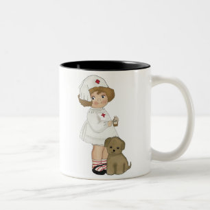 Caneca De Café Em Dois Tons Enfermeira Vintage com T-shirts e presentes