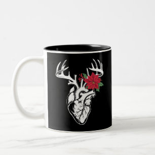 Caneca De Café Em Dois Tons Enfermeiro Anatomia Cardíaca Reindeer Cath Lab RN
