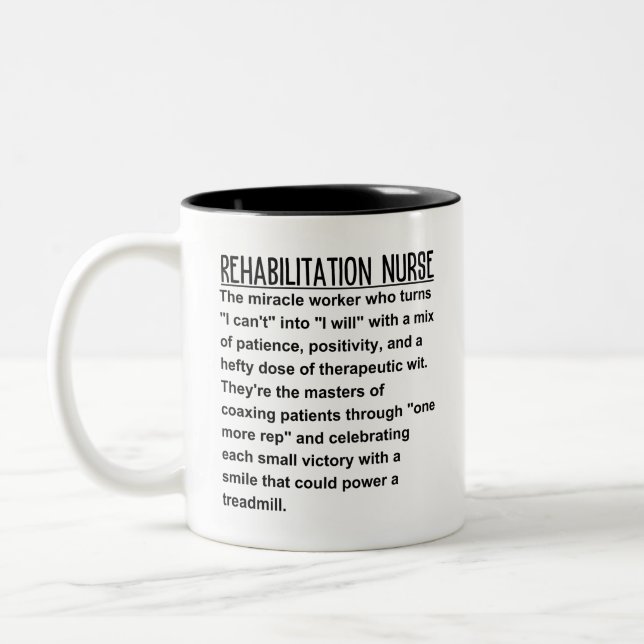 Caneca De Café Em Dois Tons Enfermeiro de reabilitação (Esquerda)