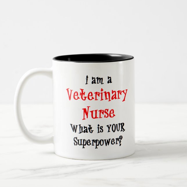 Caneca De Café Em Dois Tons enfermeiro veterinário (Esquerda)