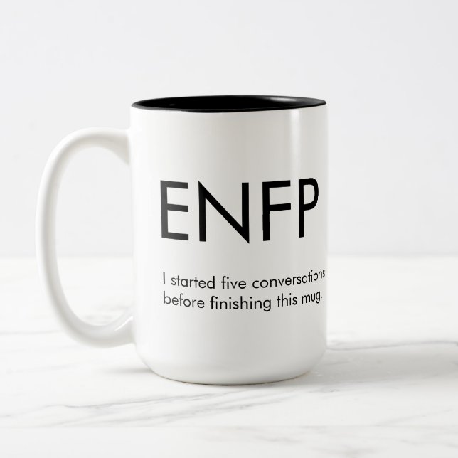 Caneca De Café Em Dois Tons ENFP Iniciou conversas Mug Gift (Esquerda)