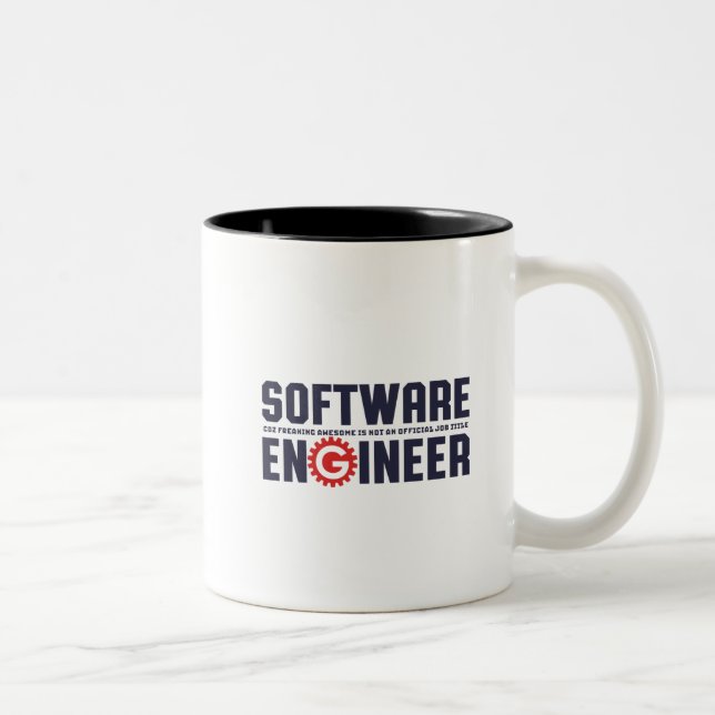 Caneca De Café Em Dois Tons Engenharia engraçada de humor de Engenheiro de sof (Direita)