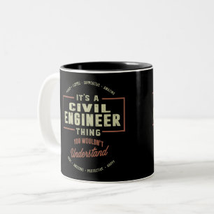 Caneca De Café Em Dois Tons Engenheiro Civil