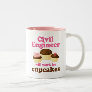 Caneca De Café Em Dois Tons Engenheiro civil engraçado