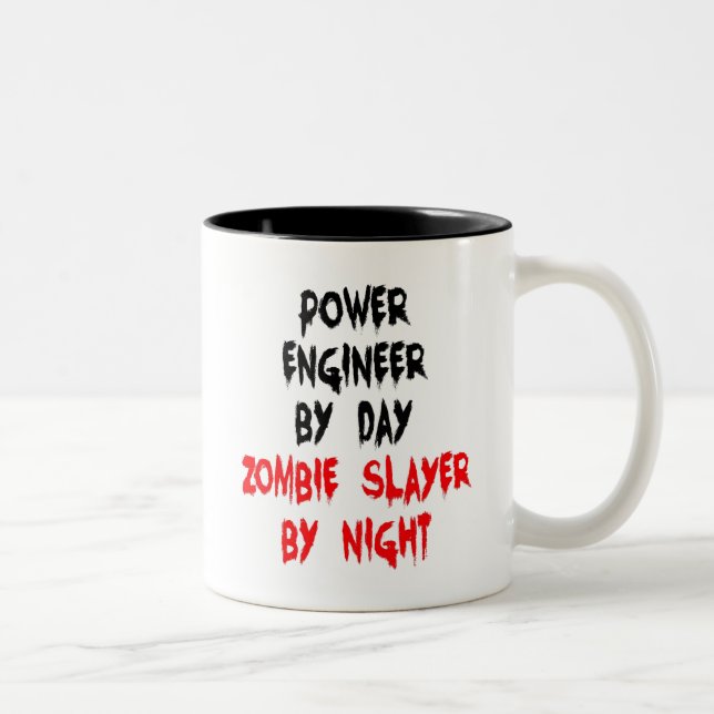 Caneca De Café Em Dois Tons Engenheiro de energia da Zombie Slayer (Direita)