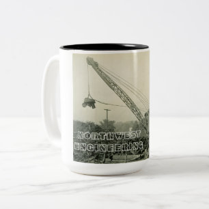 Caneca De Café Em Dois Tons Engenheiro de operação da grua e pá do Noroeste