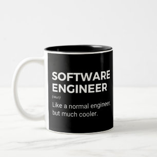Caneca De Café Em Dois Tons Engenheiro de Software Dito Engenhoso Divertido