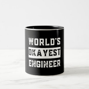 Caneca De Café Em Dois Tons engenheiro, engenharia, mais legal, engraçado, hum
