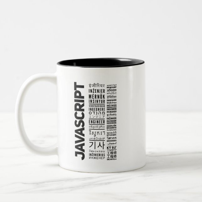 Caneca De Café Em Dois Tons Engenheiro Javascript (Esquerda)