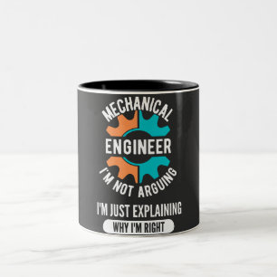 Caneca De Café Em Dois Tons Engenheiro Mecânico Engraçado, Engenharia Mecânica