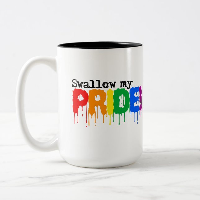 Caneca De Café Em Dois Tons Engolir meu orgulho (Esquerda)